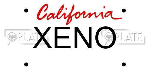 XENO California License Plate