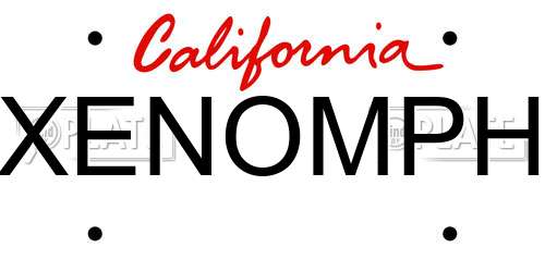 XENOMPH California License Plate