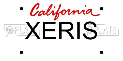 XERIS California License Plate