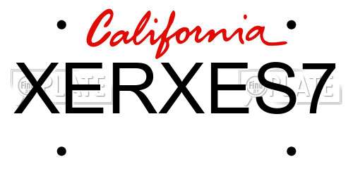 XERXES7 California License Plate