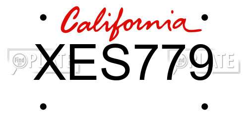 XES779 California License Plate
