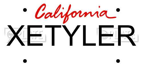 XETYLER California License Plate