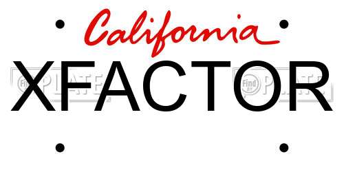 XFACTOR California License Plate