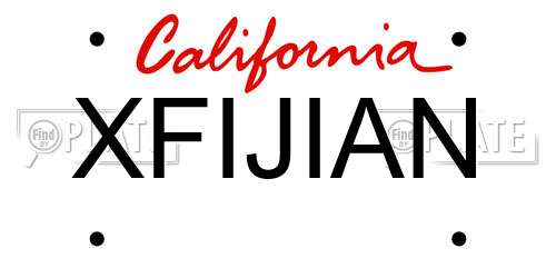 XFIJIAN California License Plate