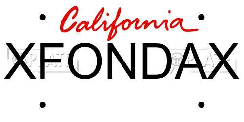 XFONDAX California License Plate