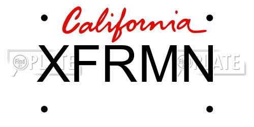 XFRMN California License Plate