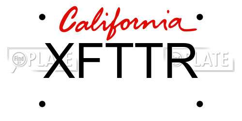 XFTTR California License Plate