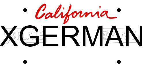XGERMAN California License Plate