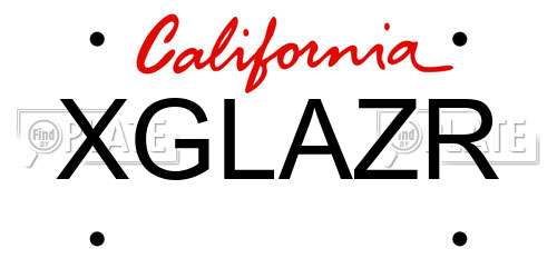 XGLAZR California License Plate