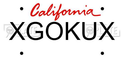 XGOKUX California License Plate