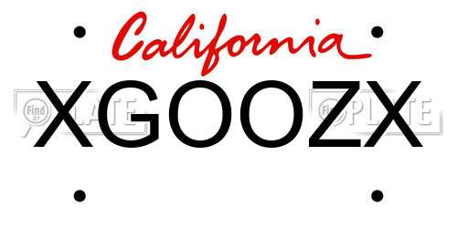 XGOOZX California License Plate