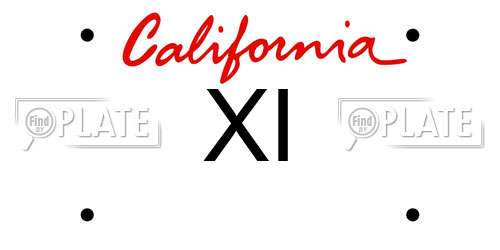 XI California License Plate