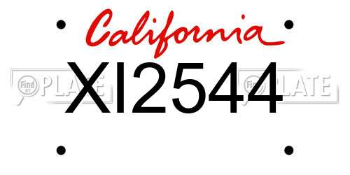 XI2544 California License Plate