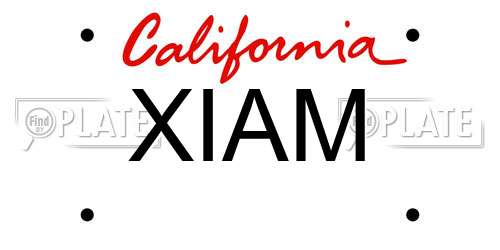 XIAM California License Plate