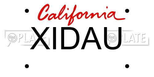 XIDAU California License Plate