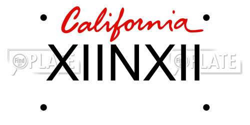 XIINXII California License Plate