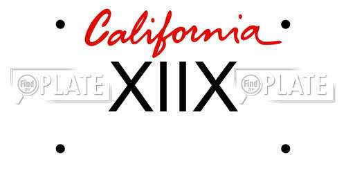 XIIX California License Plate