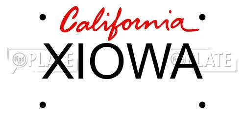 XIOWA California License Plate