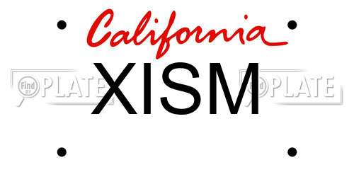 XISM California License Plate