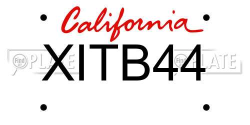 XITB44 California License Plate