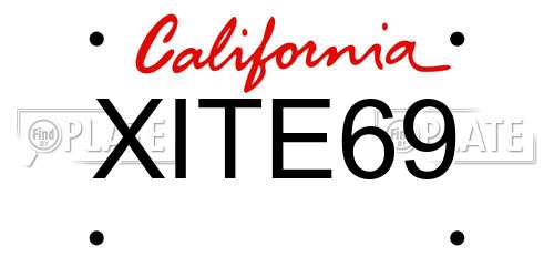 XITE69 California License Plate