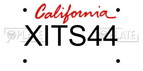 XITS44 California License Plate
