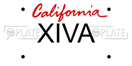 XIVA California License Plate