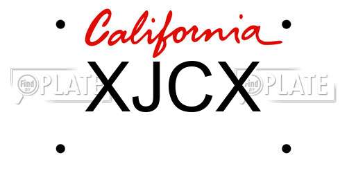 XJCX California License Plate