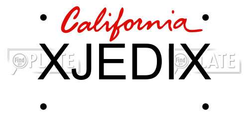 XJEDIX California License Plate
