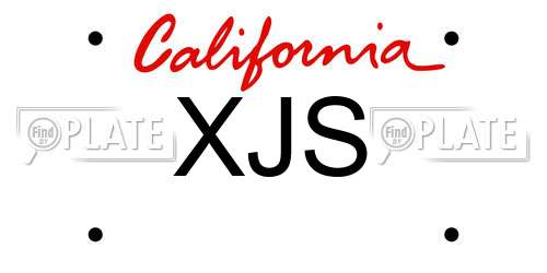 XJS California License Plate