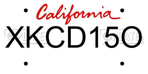 XKCD15O California License Plate