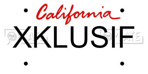 XKLUSIF California License Plate