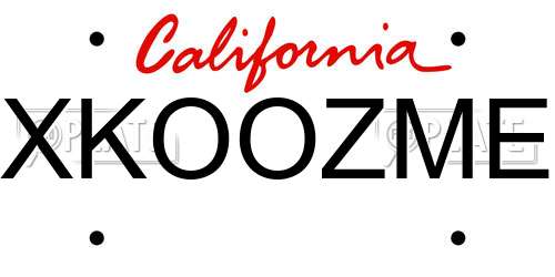 XKOOZME California License Plate