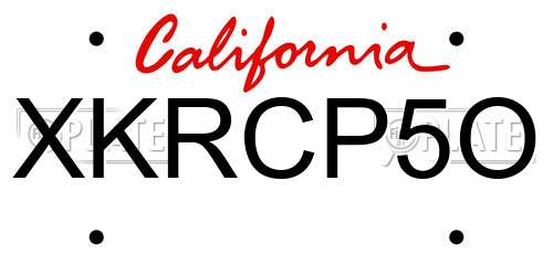 XKRCP5O California License Plate