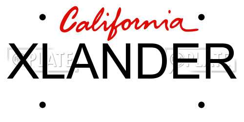 XLANDER California License Plate