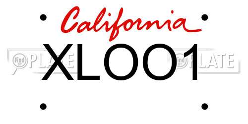 XLOO1 California License Plate