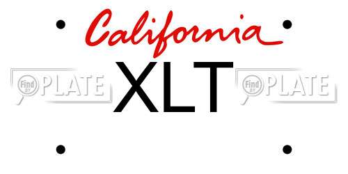 XLT California License Plate