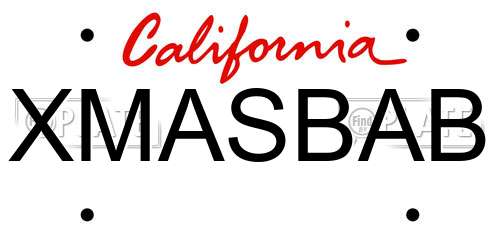 XMASBAB California License Plate