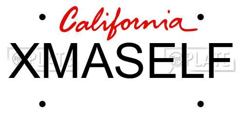 XMASELF California License Plate