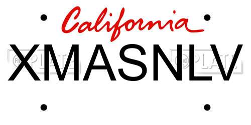 XMASNLV California License Plate