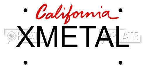 XMETAL California License Plate