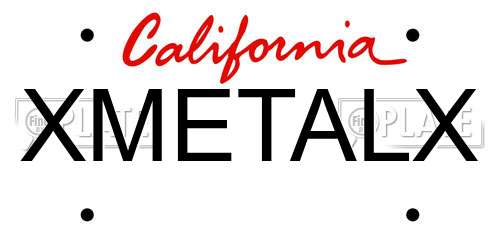 XMETALX California License Plate