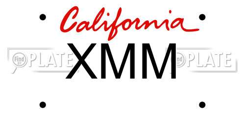 XMM California License Plate