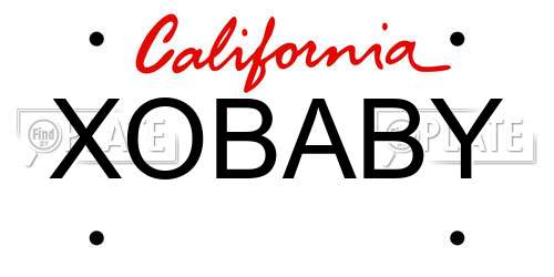 XOBABY California License Plate