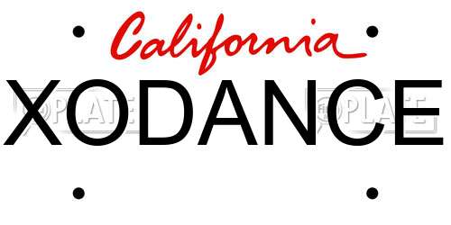 XODANCE California License Plate