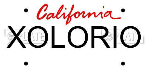 XOLORIO California License Plate