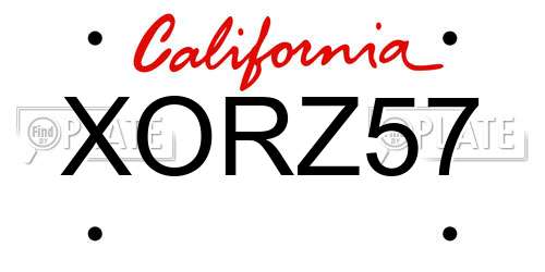 XORZ57 California License Plate