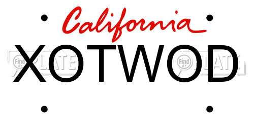 XOTWOD license plate in CA state
