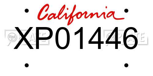 XP01446 California License Plate