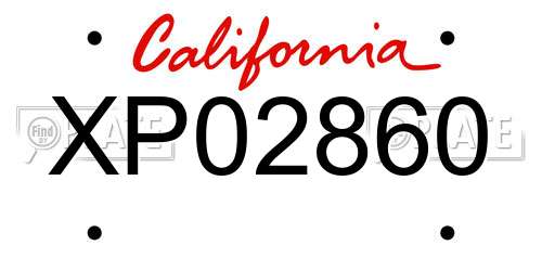 XP02860 California License Plate